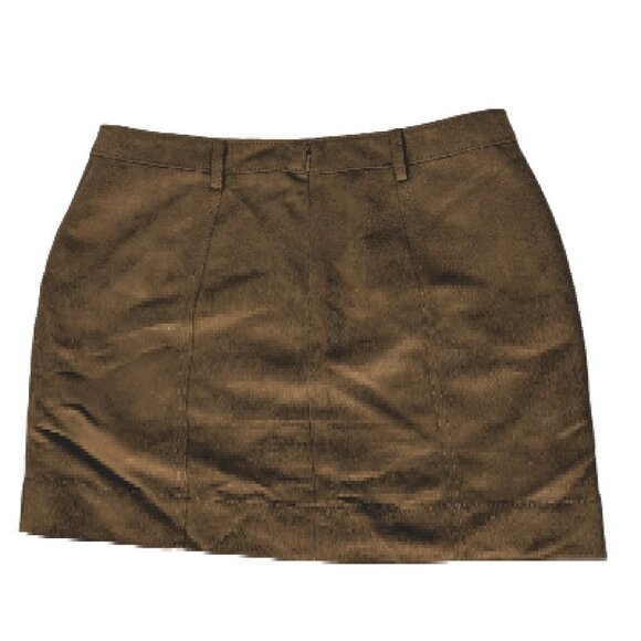 Hinge Womens A Line Suede Mini Skirt Brown Small - Picture 2 of 4